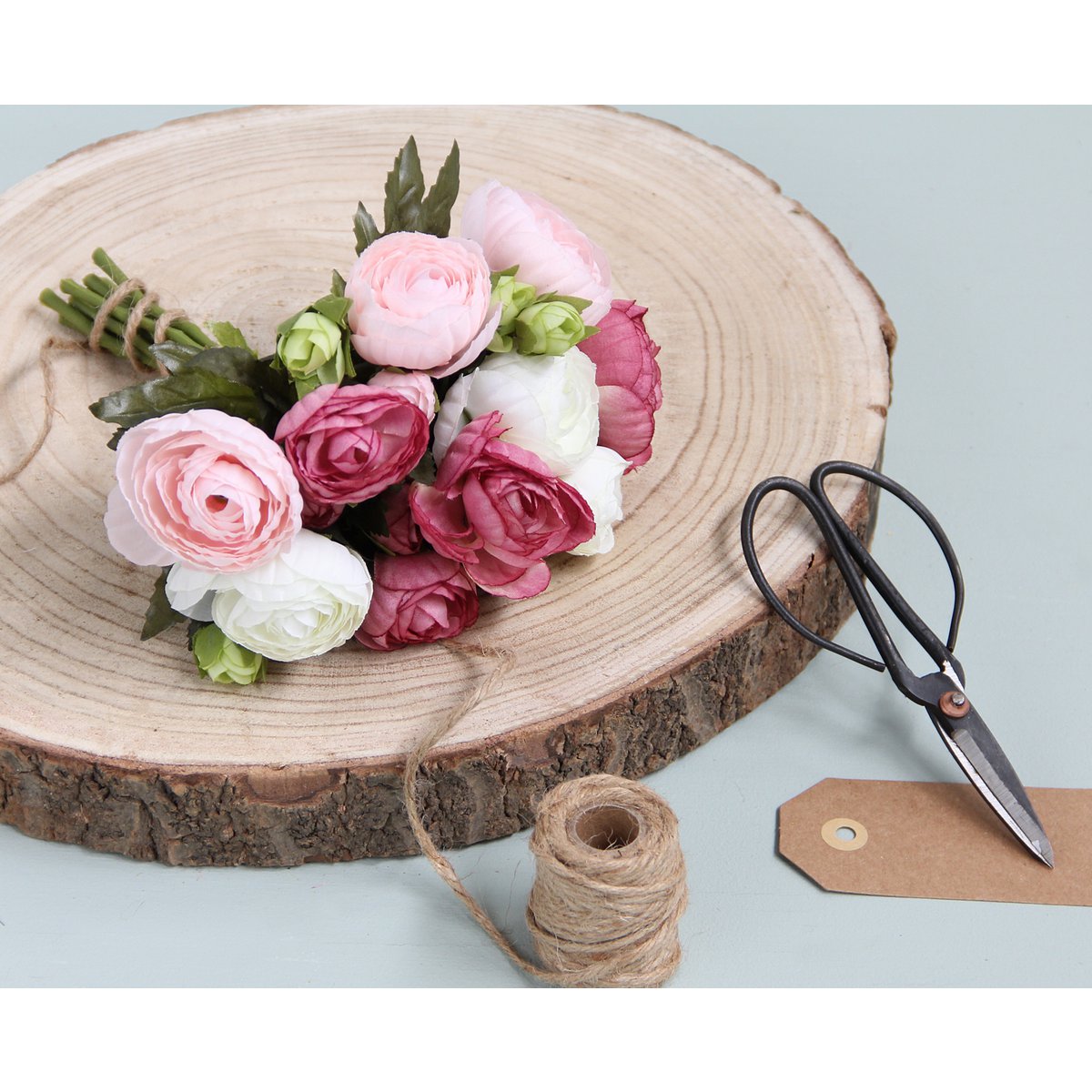Strauß künstlicher Ranunkelblumen – H22 x Ø19 cm – Rosa