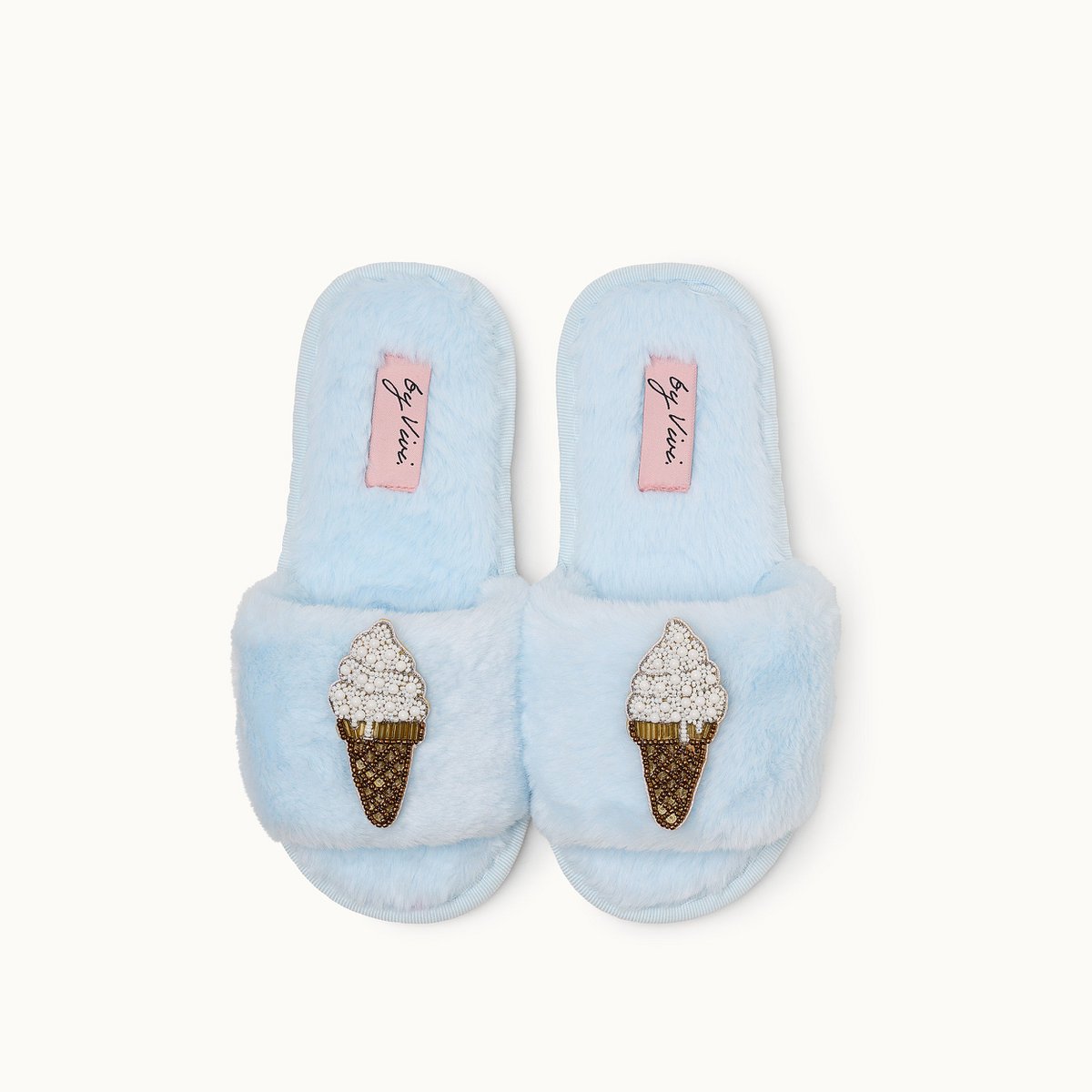 Broschenpaar für Slipper: Soft Ice