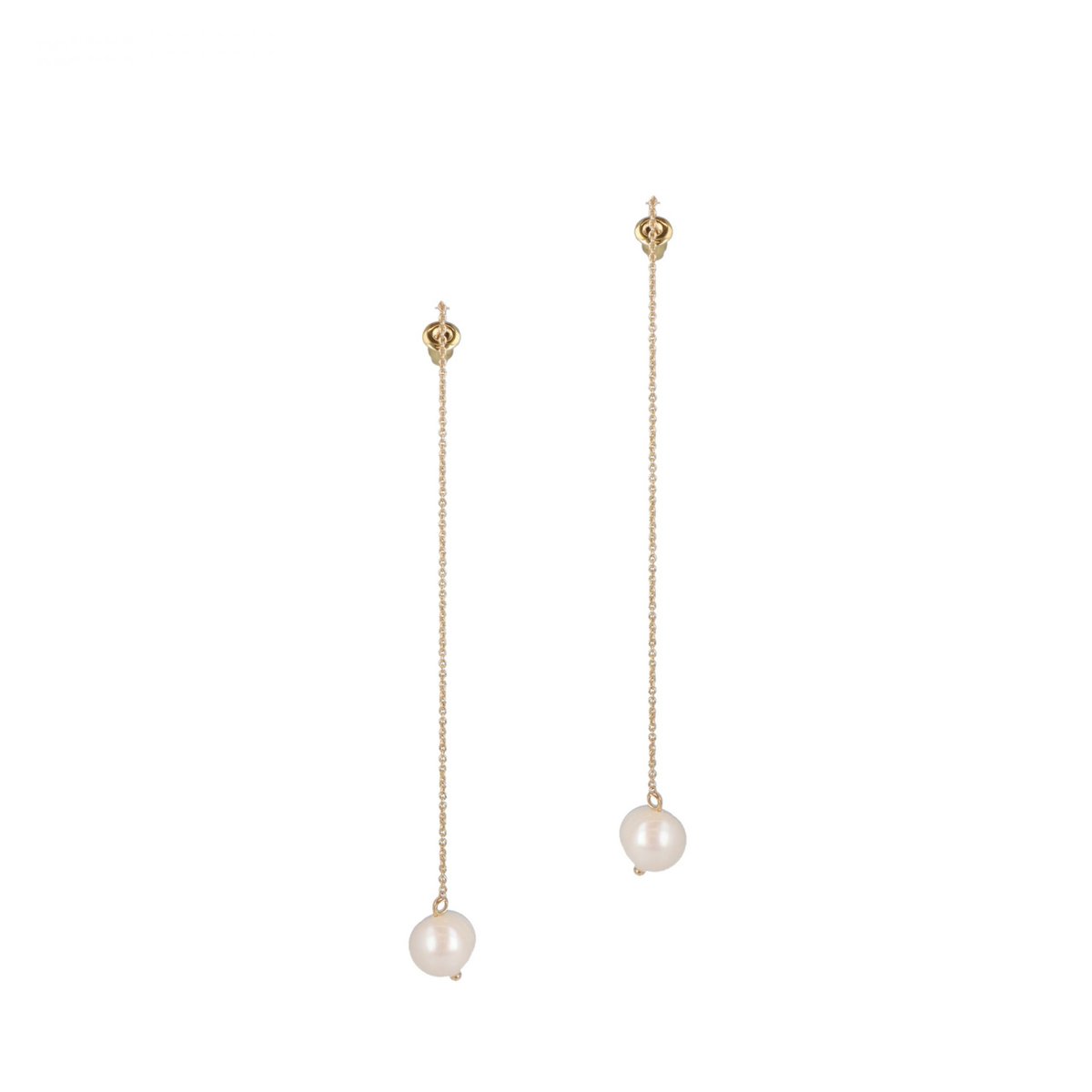 Cream Pearl String Earrings