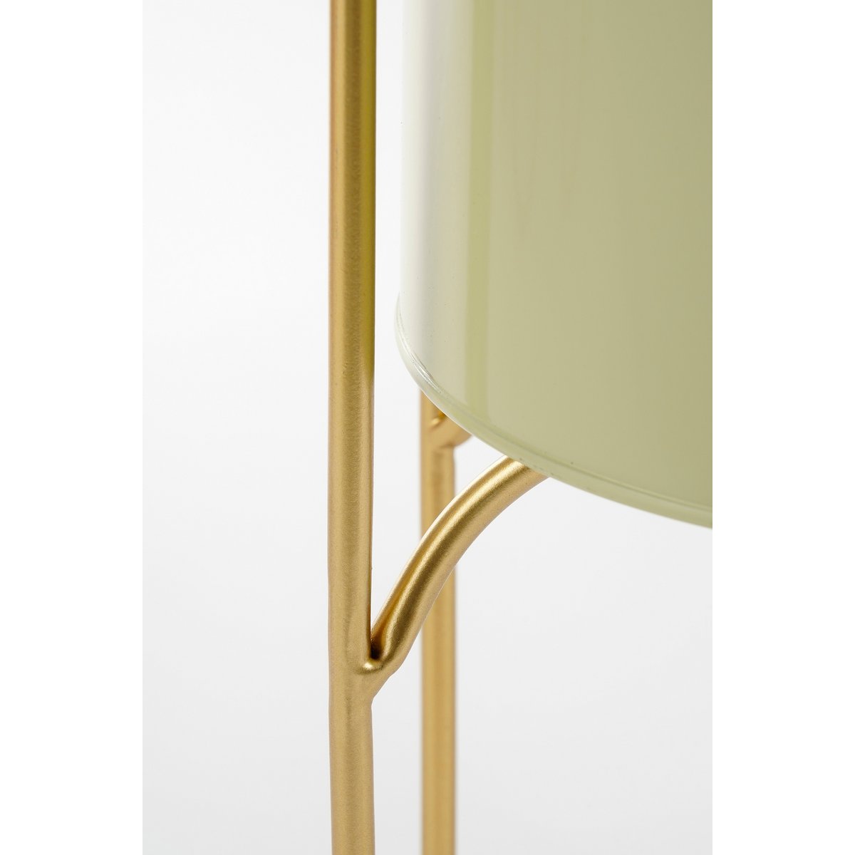 Donau -Blütenknopf auf Standard - 2 - Metall - H45 x Ø23 cm - hellgrün, Gold