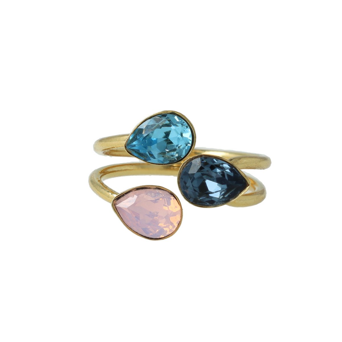 Classic Triple Leaf Ring Rosewater Opal