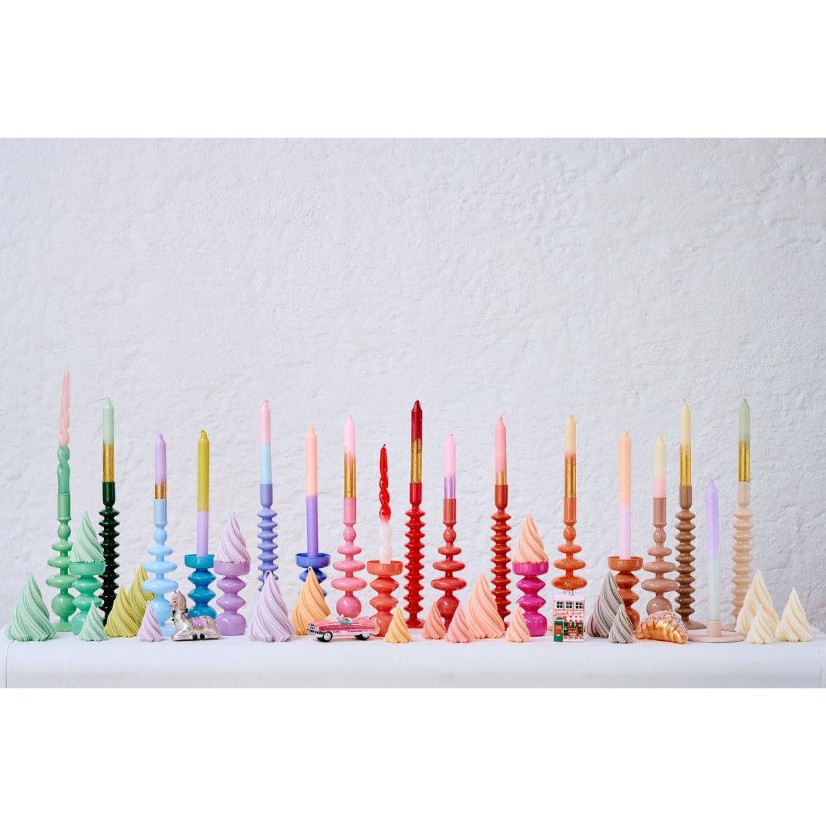 Kerzenständer Glas Bubble Bubblegum