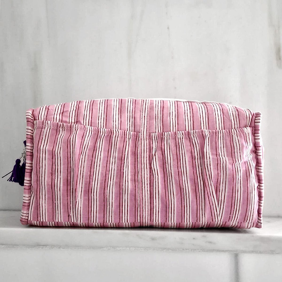 Handgemachte Kosmetiktasche "Purple Ikat"