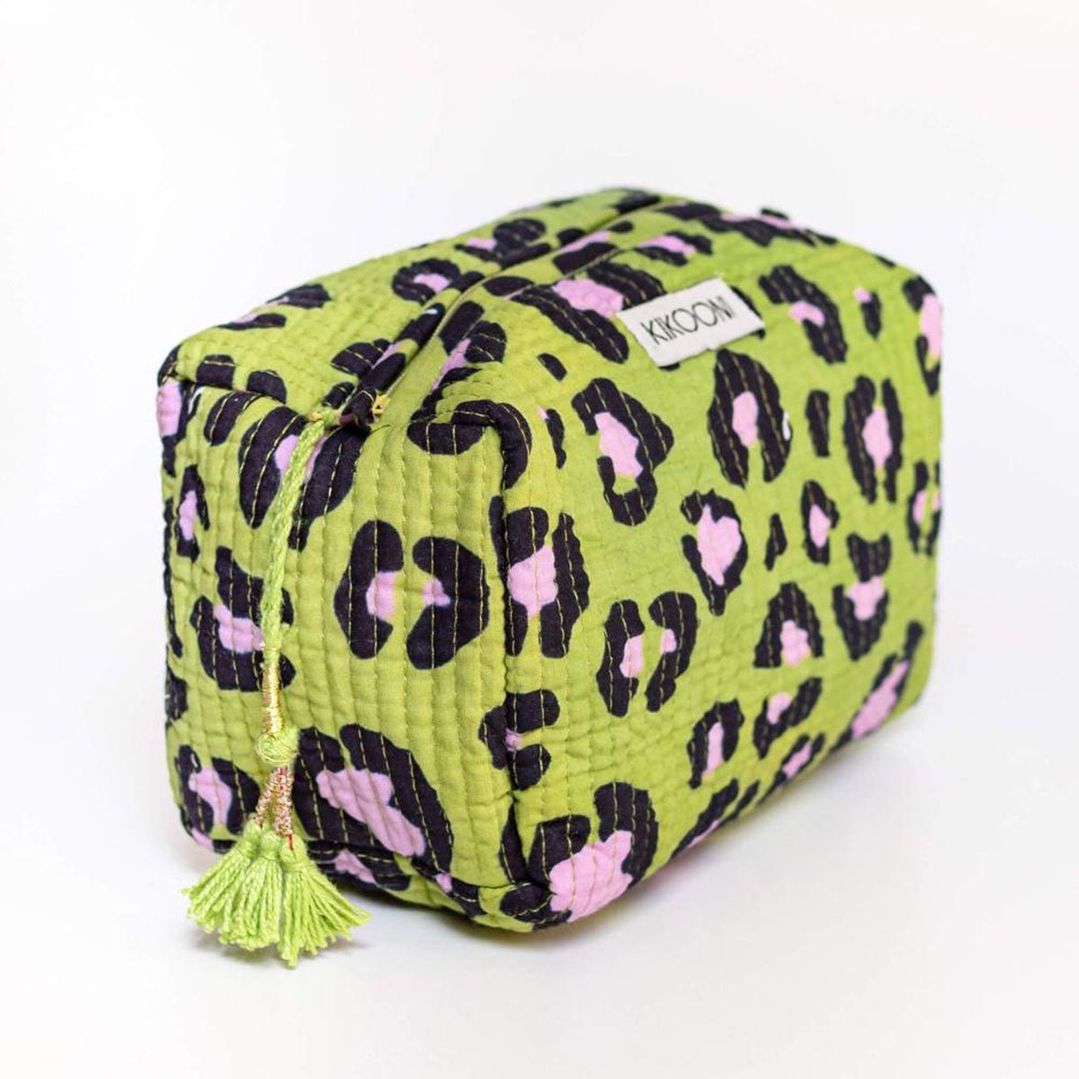 Handgemachte kleine Kosmetiktasche "oh leo cosmic green"