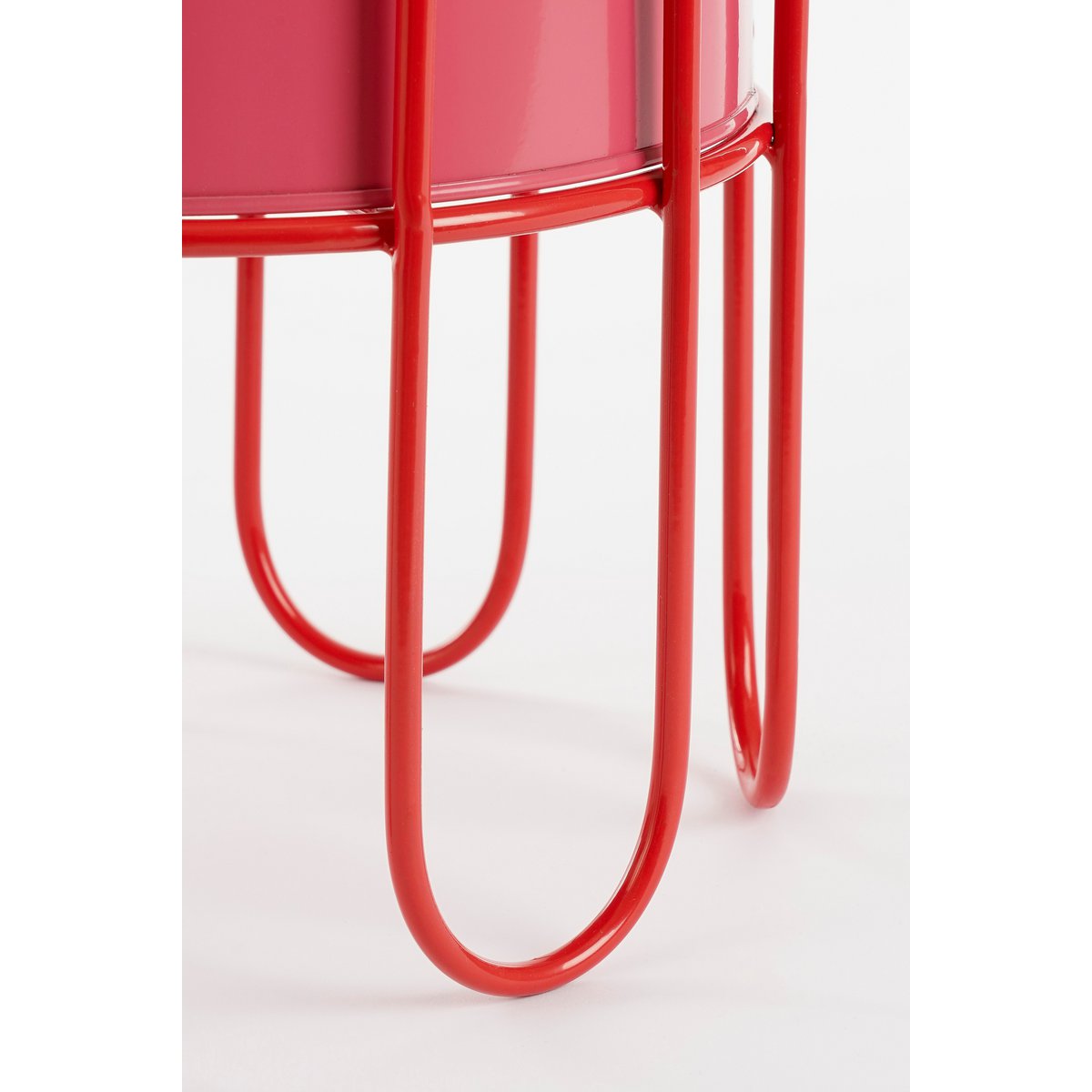 Dione Blumenpot auf Standard - Set von 2 - H35 x Ø26 cm - Metall - Rot, Pink
