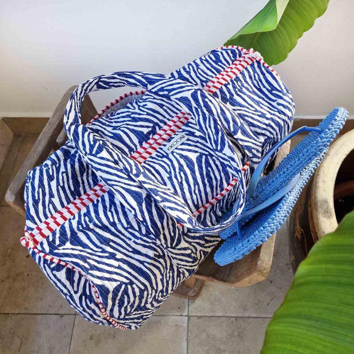 Handgemachte Baumwolltasche "blue Zebra"