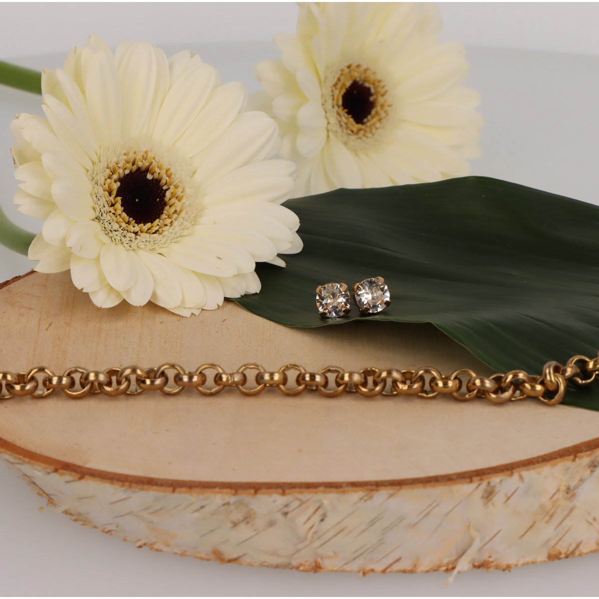 Crystal Gold Earpins