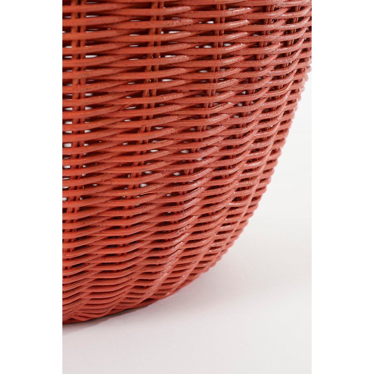 Aufbewahrungskorb mit Deckel – 2er-Set – H48 x Ø30 cm – Rattan – Rot