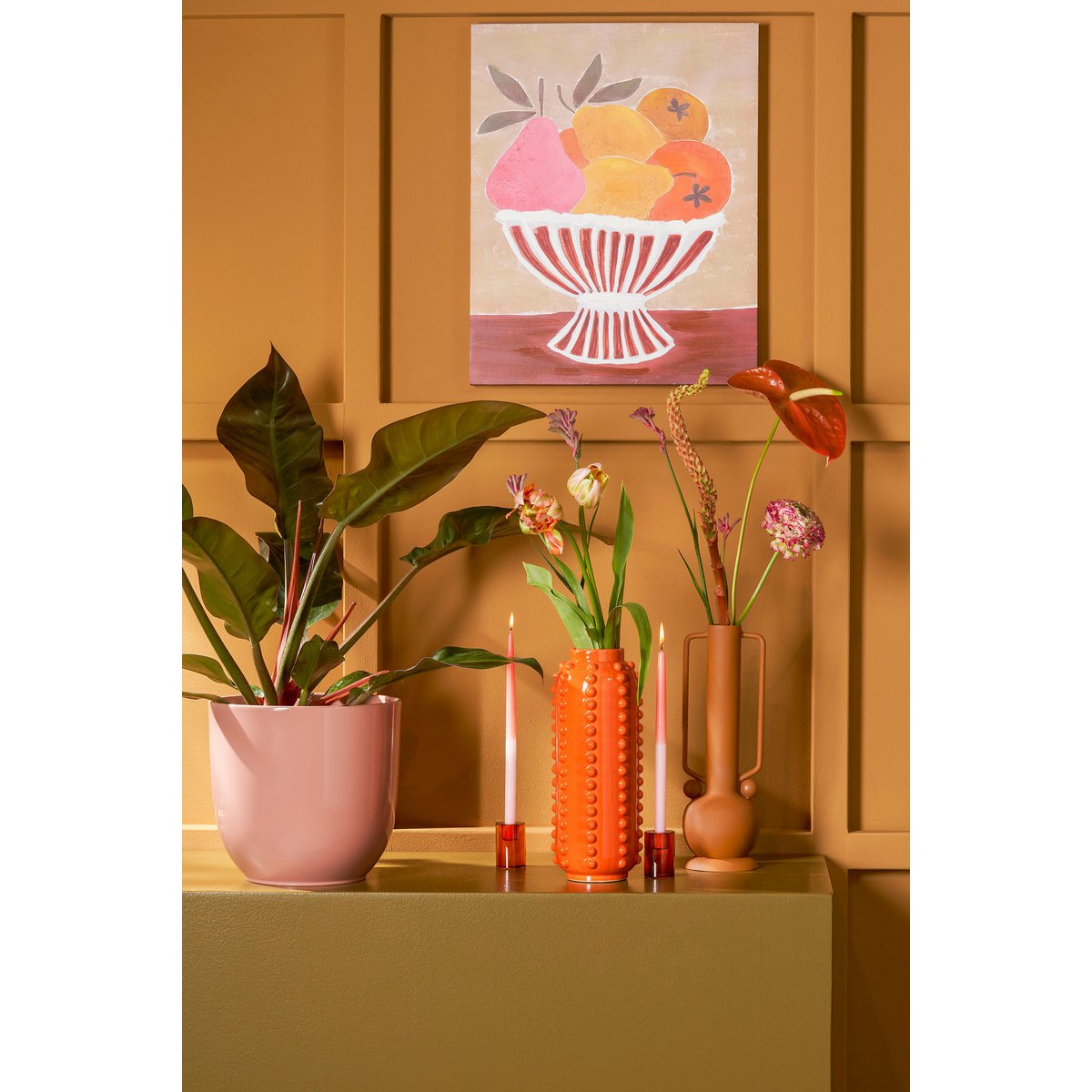 Boaz Vase - H30 x Ø11 cm - Keramik - Orange