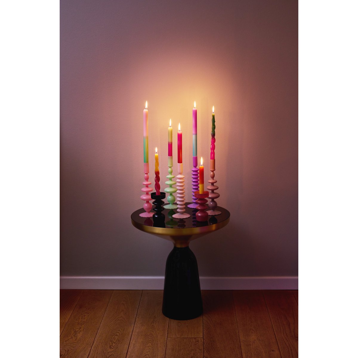 Kerzenständer Glas Zickzack Dark Beige