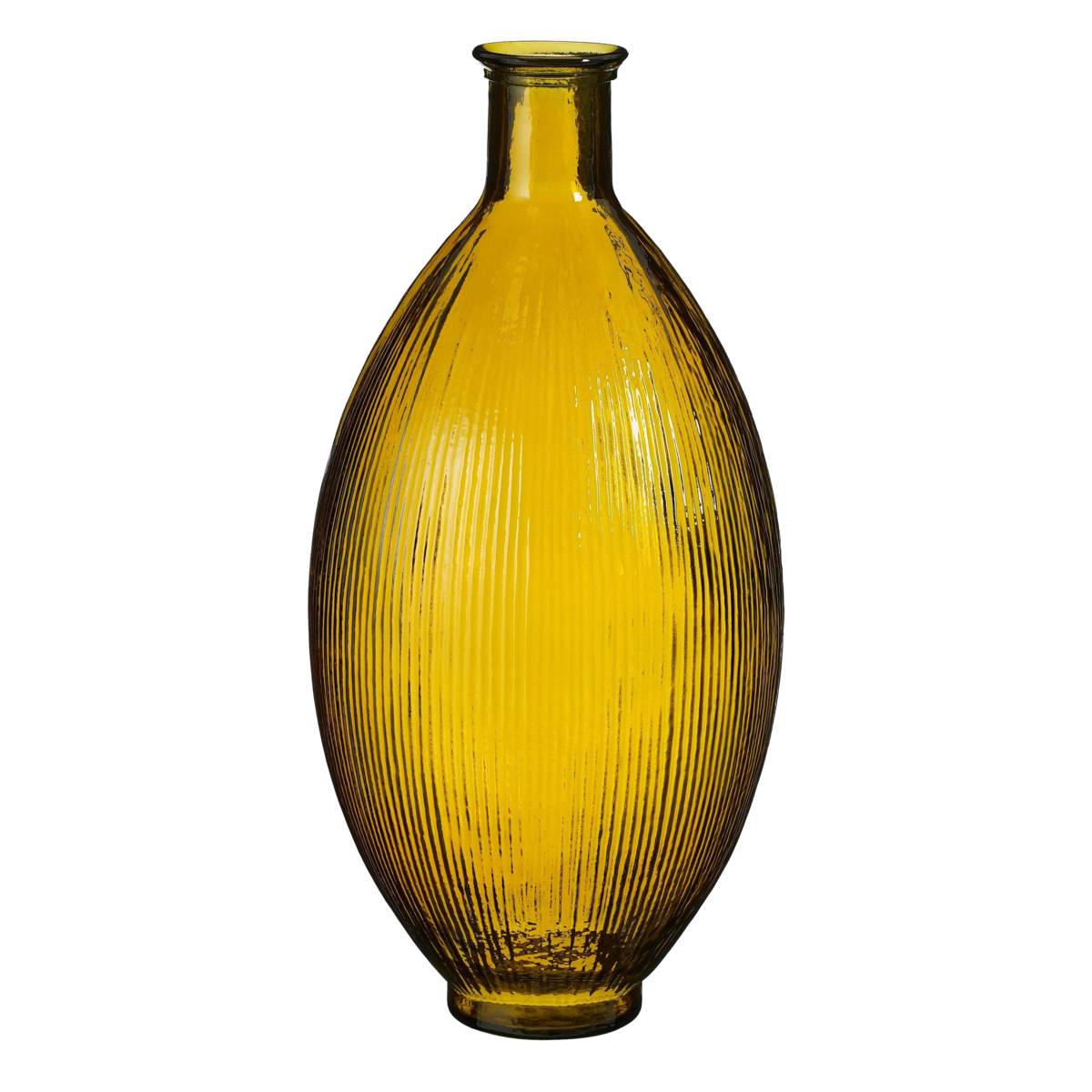 Firenza Flaschenvase – H59 x Ø29 cm – recyceltes Glas – Ocker