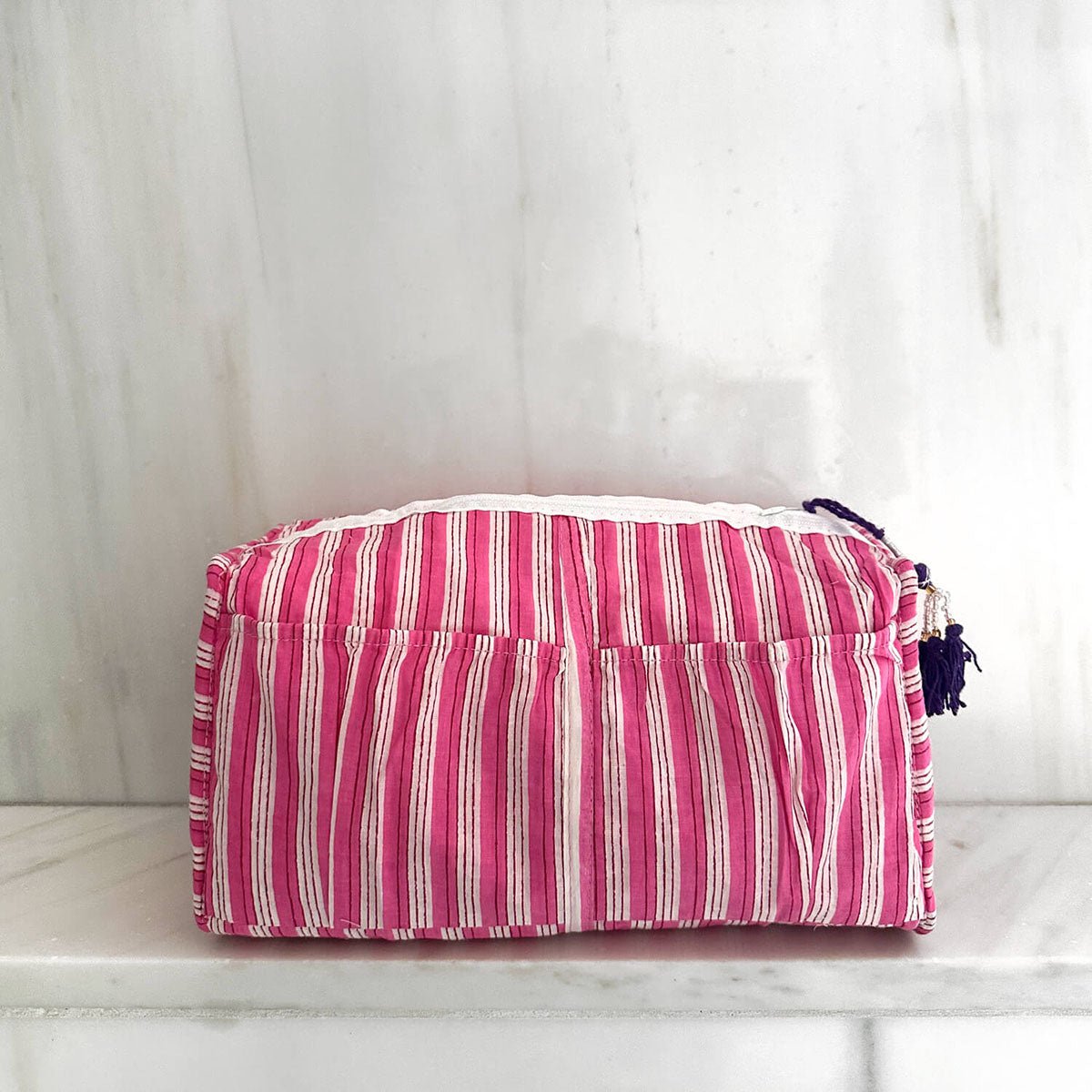 Handgemachte Kosmetiktasche "Purple Ikat"