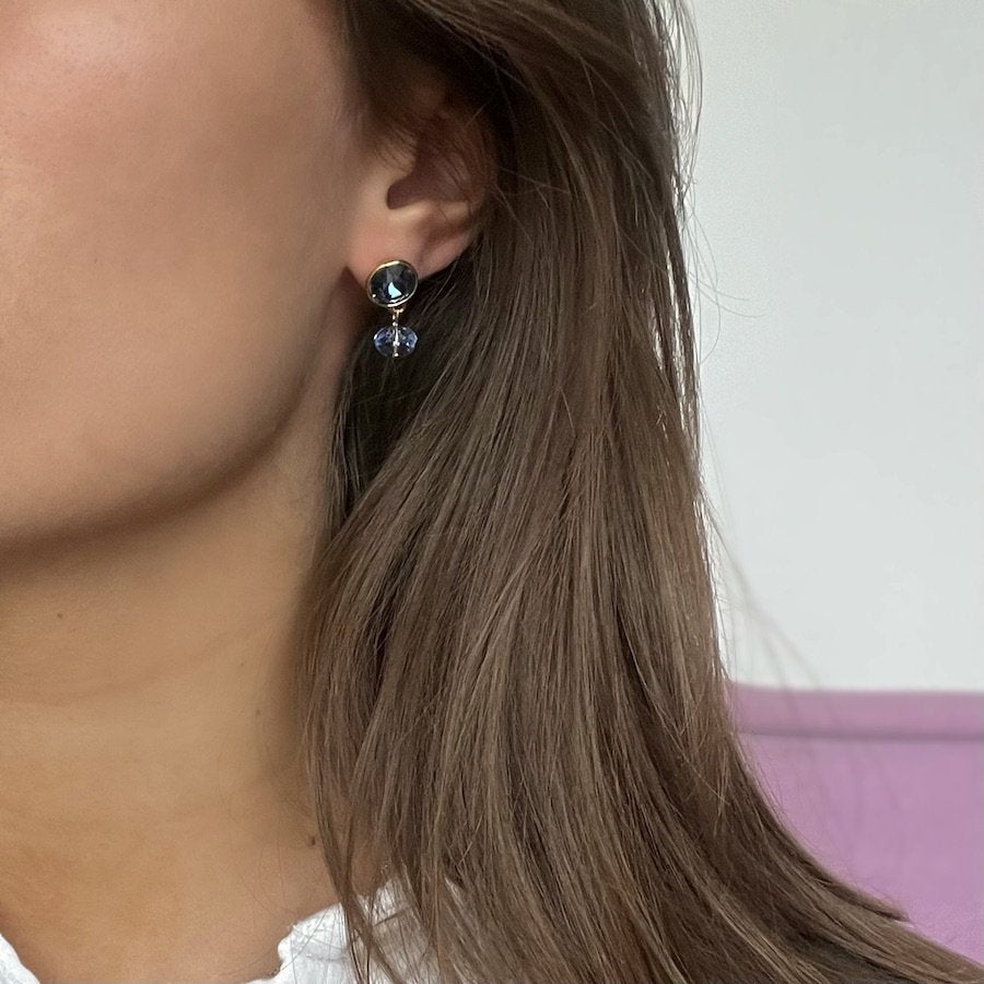 Blue Crystal Earpins