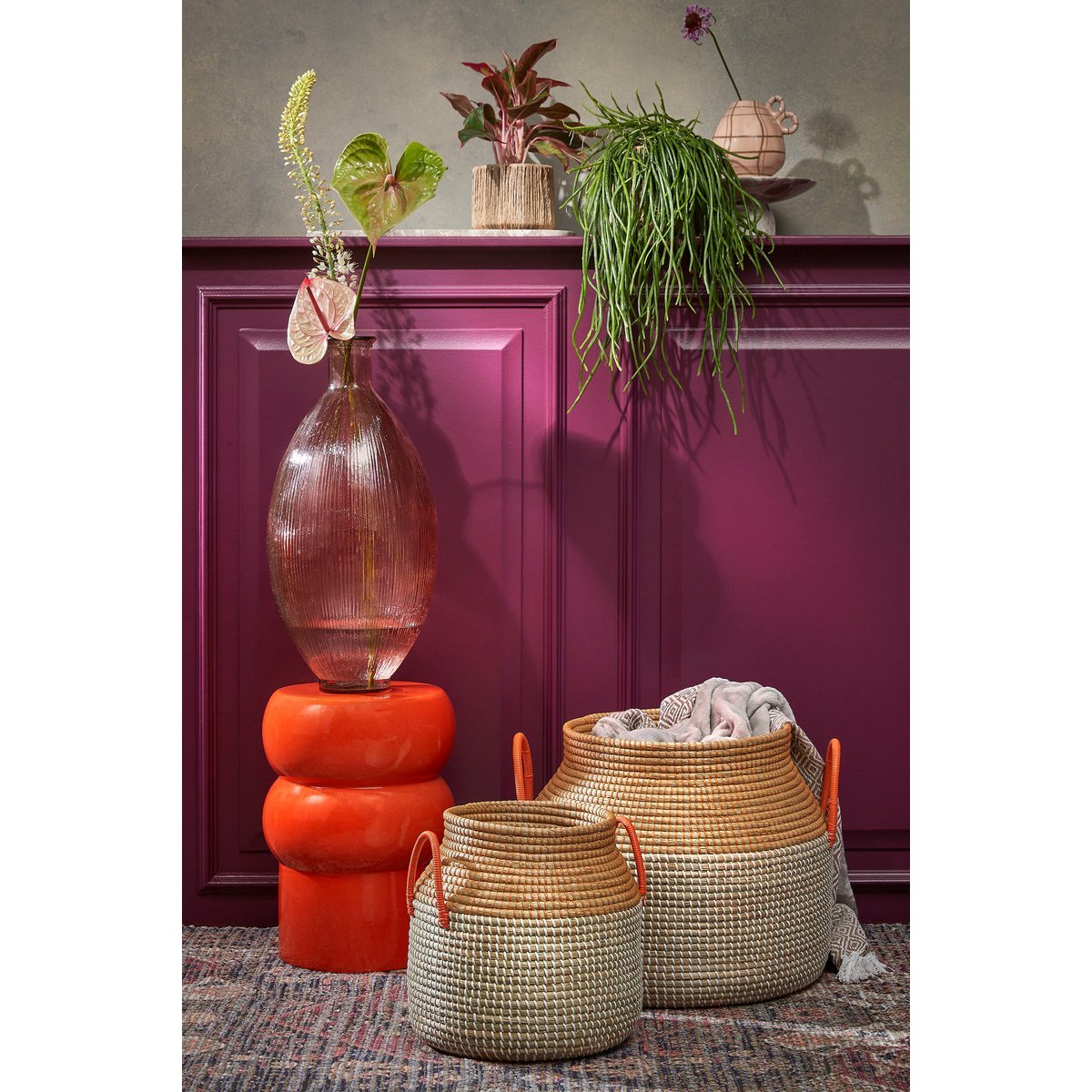 Vendi Beistelltisch – H44 x Ø32 cm – Keramik – Orange