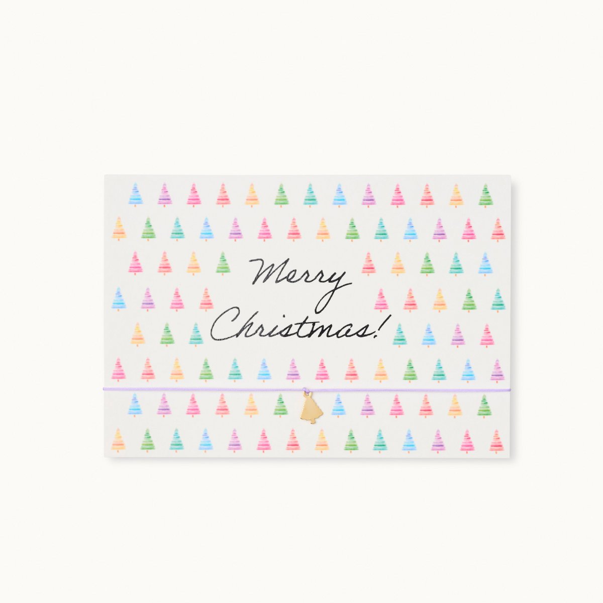 Armband-Karte: Merry Christmas Bunte Bäume