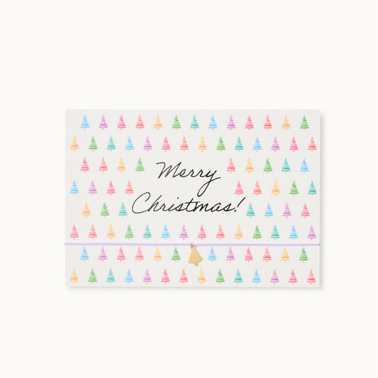 Armband-Karte: Merry Christmas Bunte Bäume