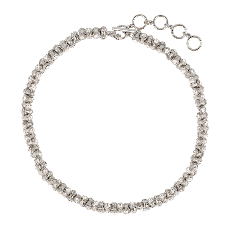 Otazu Vintage Barrel Necklace - Rhodium