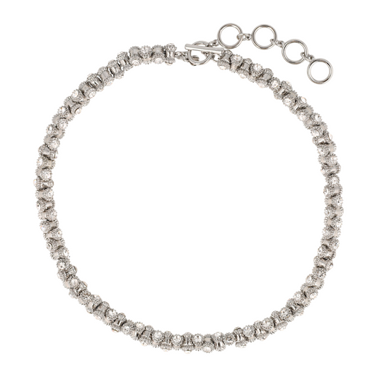 Otazu Vintage Barrel Necklace - Rhodium