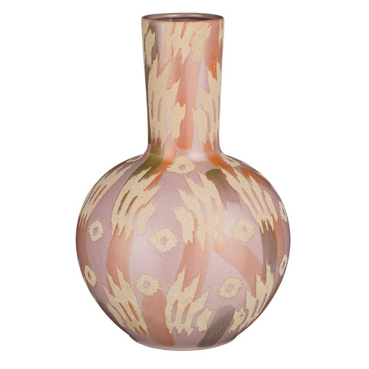 Javi Vase - H52 x Ø34 cm - Keramik - Pink, Beige