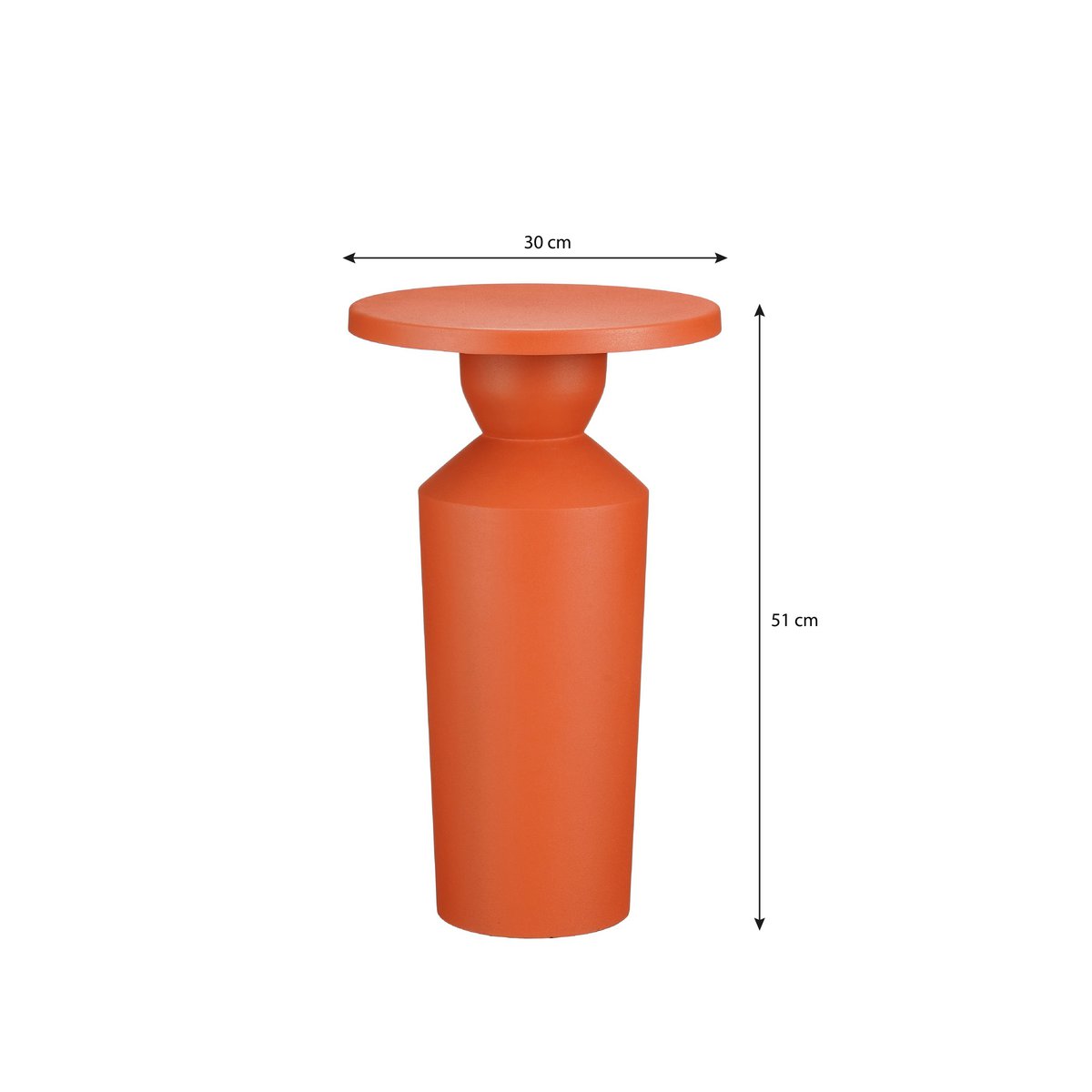 Feroza -Seitentisch - H51 x Ø30 cm - Metall - Orange