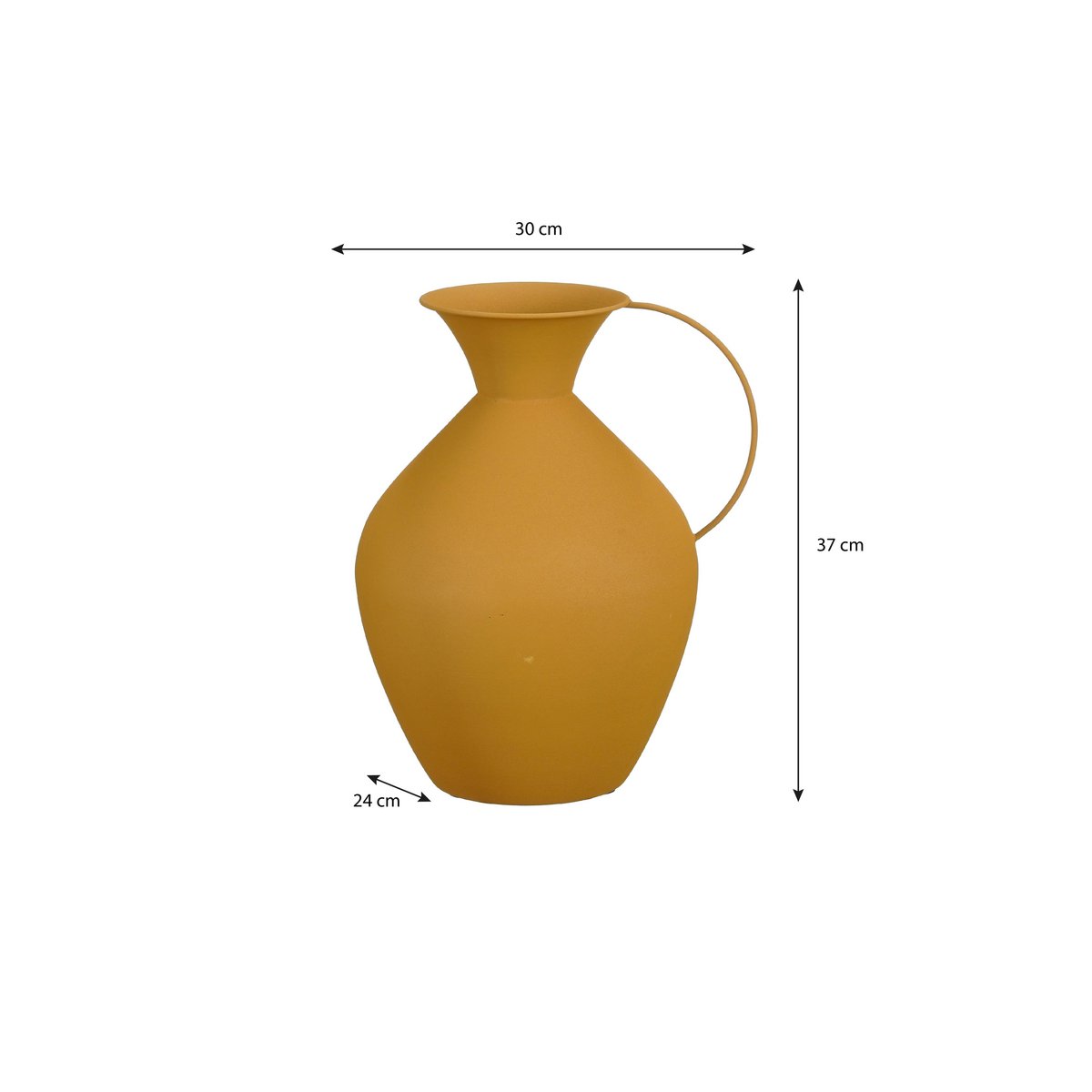 Gyge Vase - L30 x B24 x H37 cm - Metall - Gelb