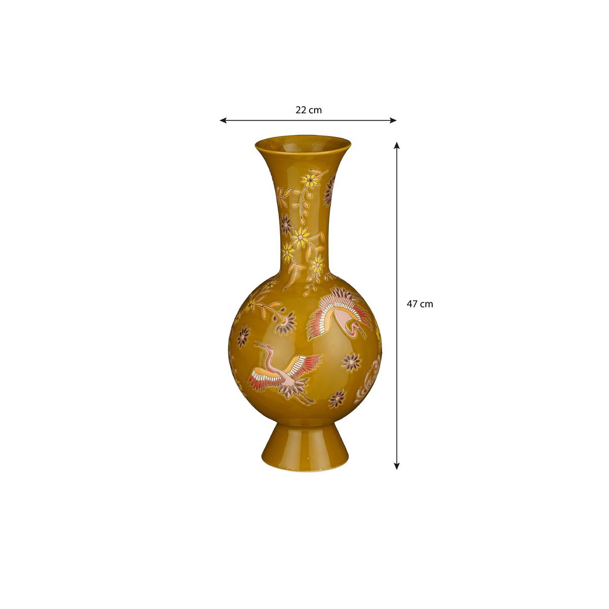 Eloise Vase - H47 x Ø22 cm - Keramik - Oker