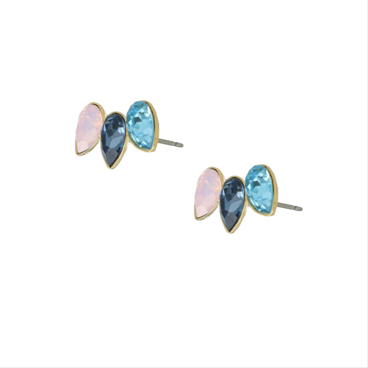 Classic Triple Leaf Earpins Rosewater Opal