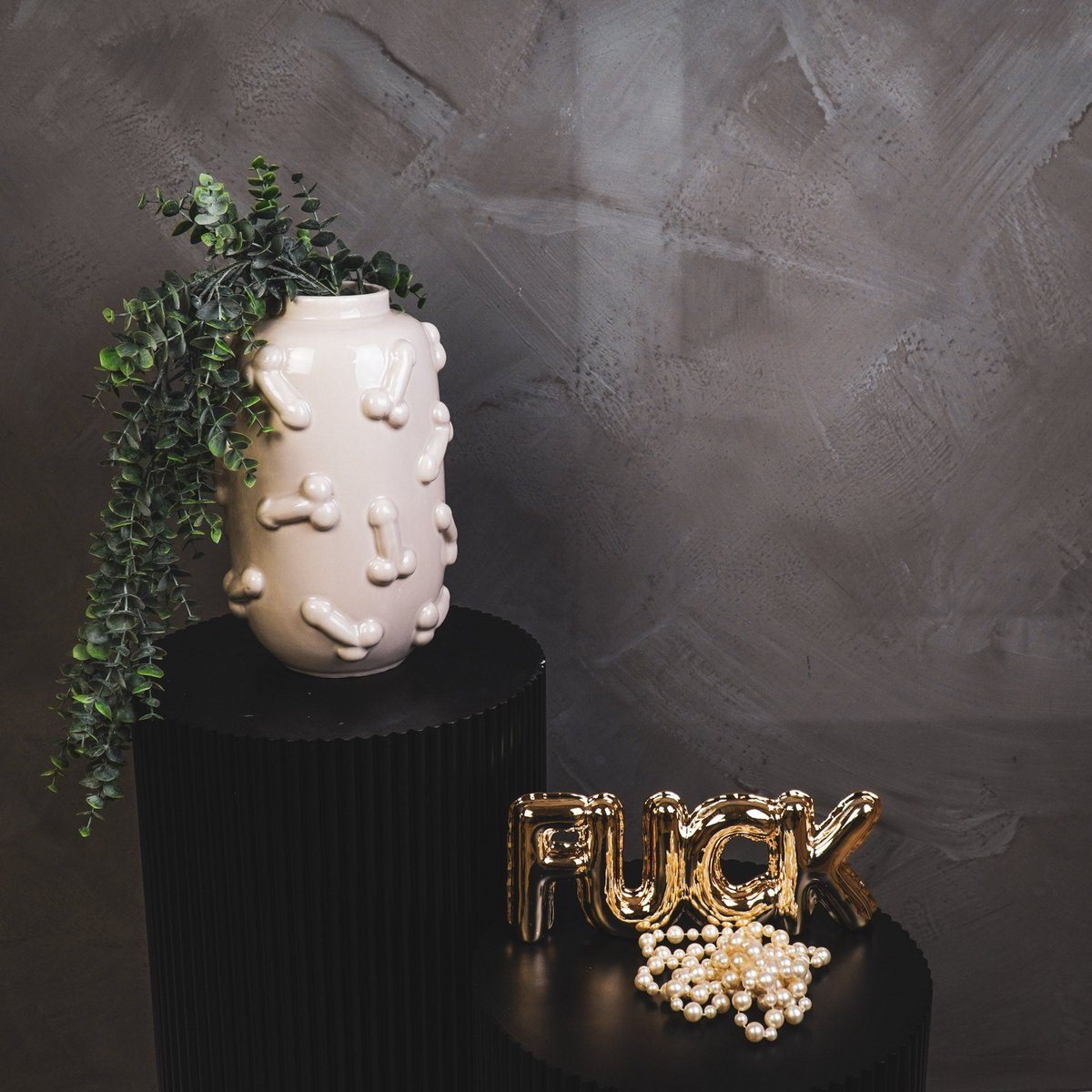 Vase - Dick - Keramik - Beige - 17x17x27cm