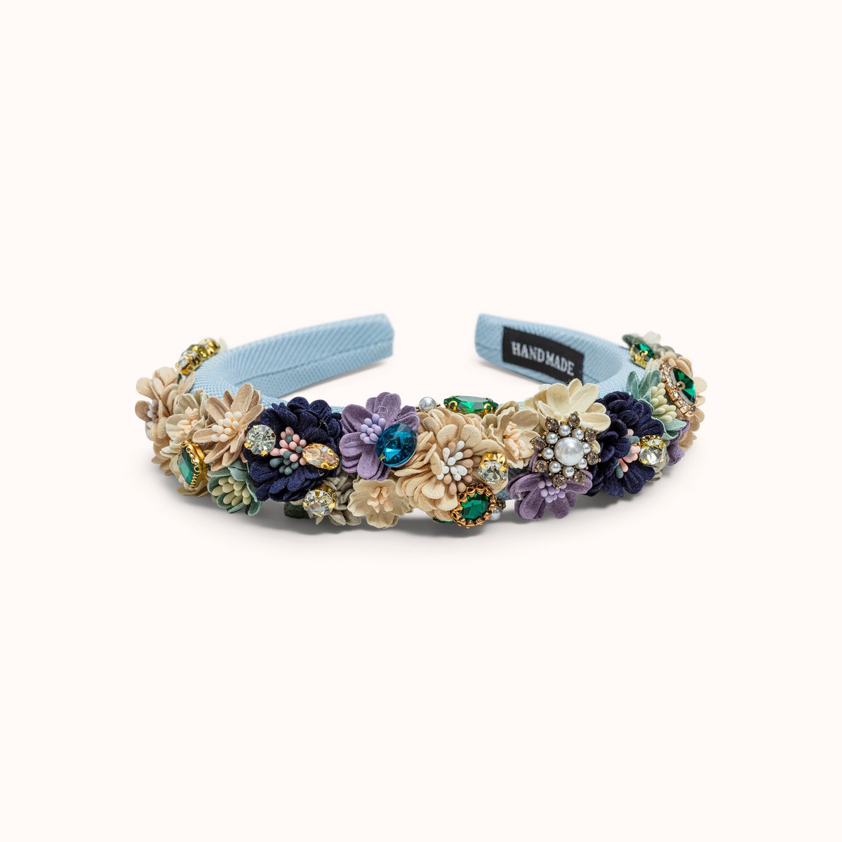 Haarreif Blumen hellblau