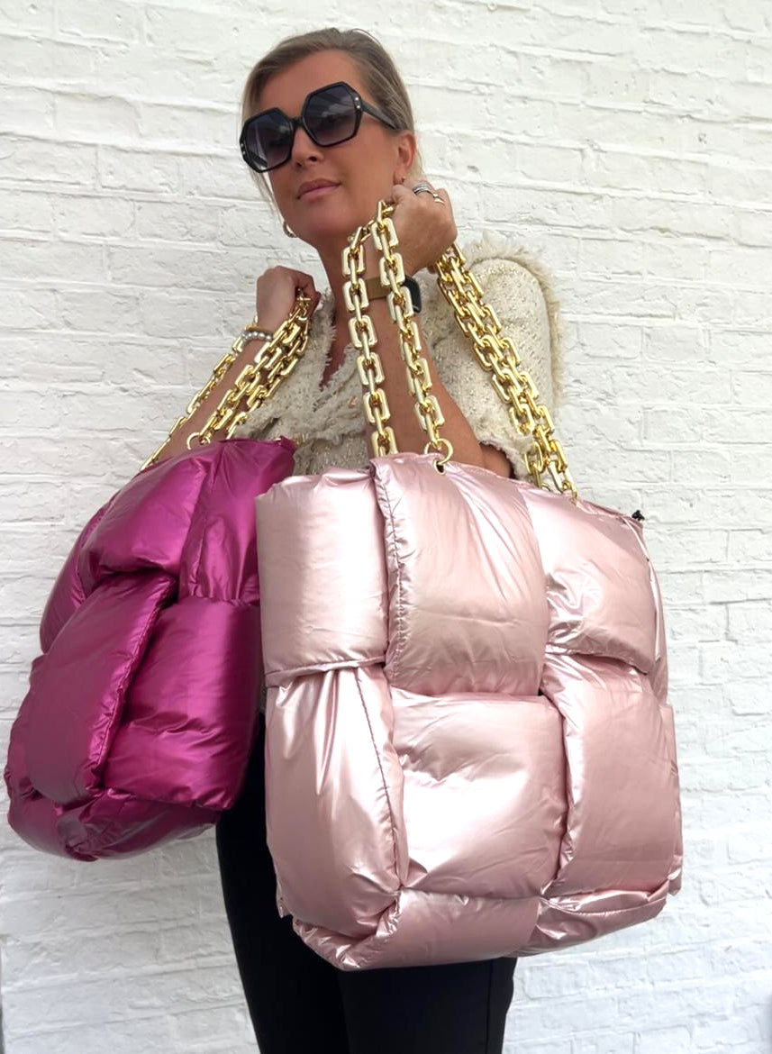 XXL Stepp-Tasche Damen mit Goldkette – Trend-Bag 2025