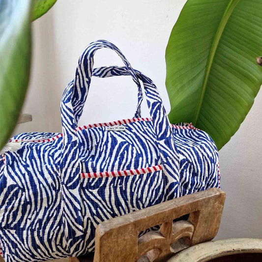 Handgemachte Baumwolltasche "blue Zebra"