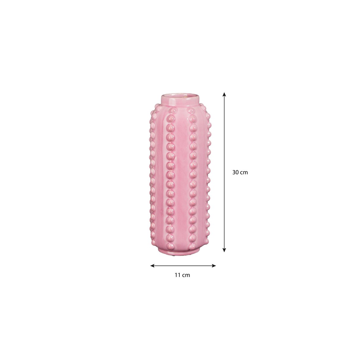 Boaz Vase – H30 x Ø11 cm – Keramik – Rosa