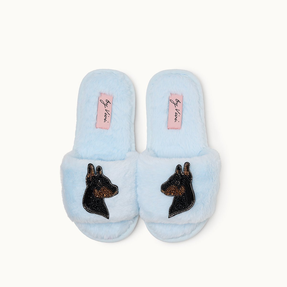 Broschenpaar für Slipper: Doberman