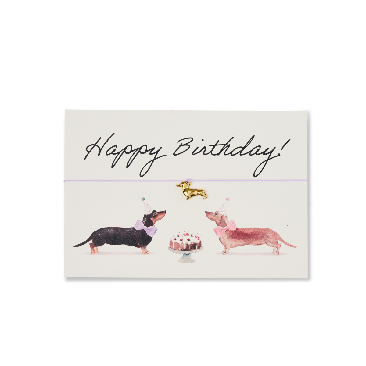 Armband-Karte: Happy Birthday Dackel