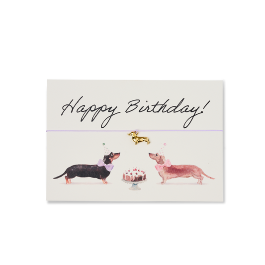 Armband-Karte: Happy Birthday Dackel