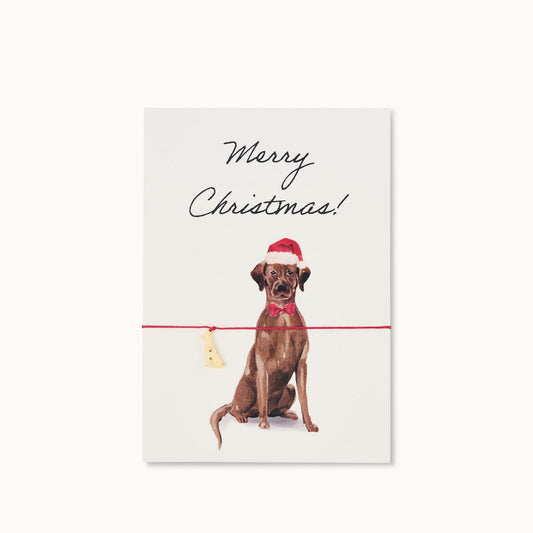 Armband-Karte: Merry Chiristmas Brauner Labrador