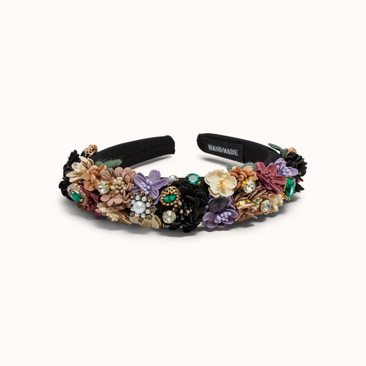 Haarreif Blumen schwarz