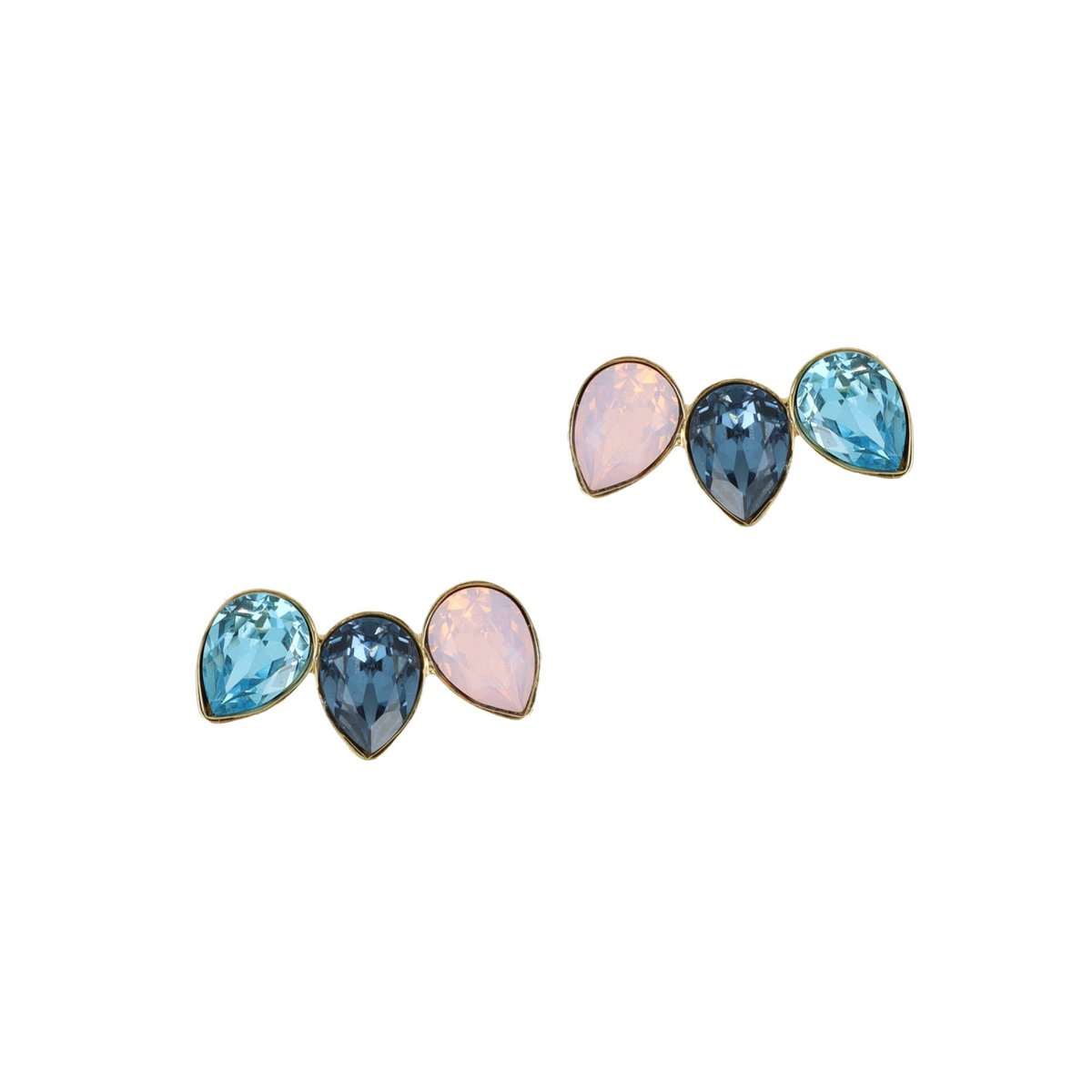 Classic Triple Leaf Earpins Rosewater Opal