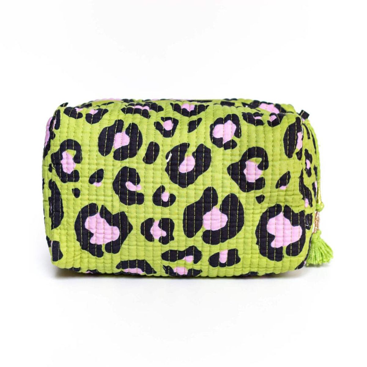 Handgemachte kleine Kosmetiktasche "oh leo cosmic green"