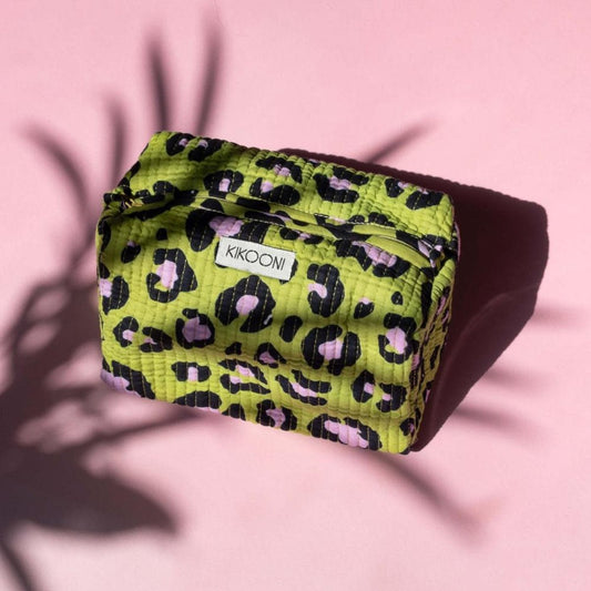 Handgemachte kleine Kosmetiktasche "oh leo cosmic green"