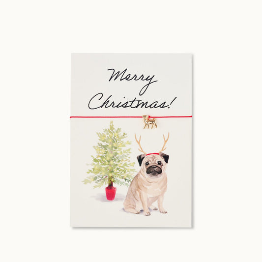 Armband-Karte: Merry Christmas Mops