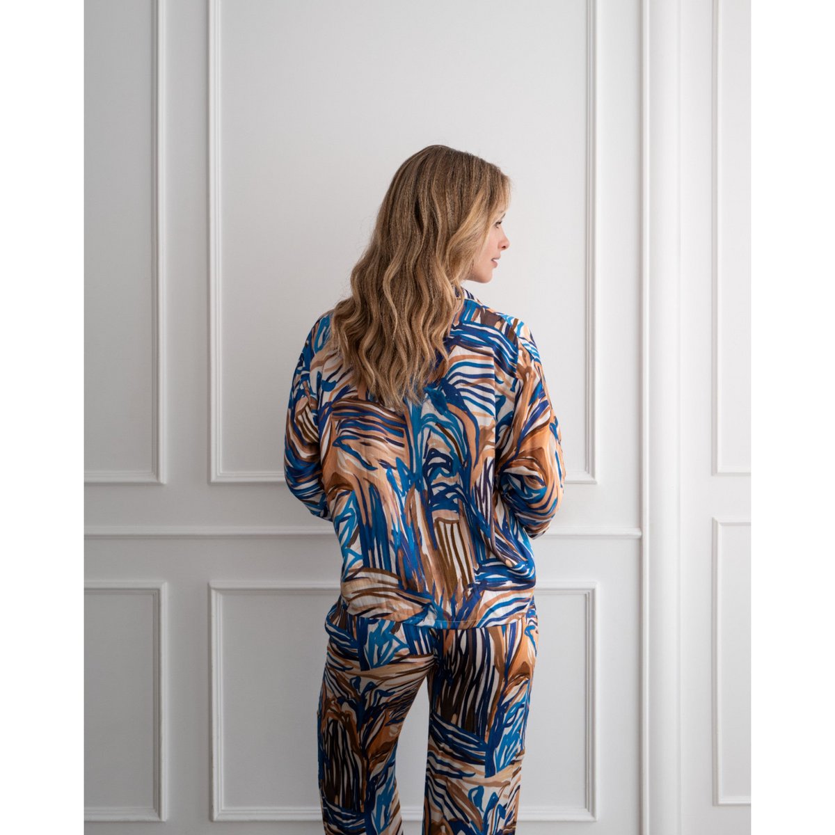 Bluse Loose Cut Blue Seaweed