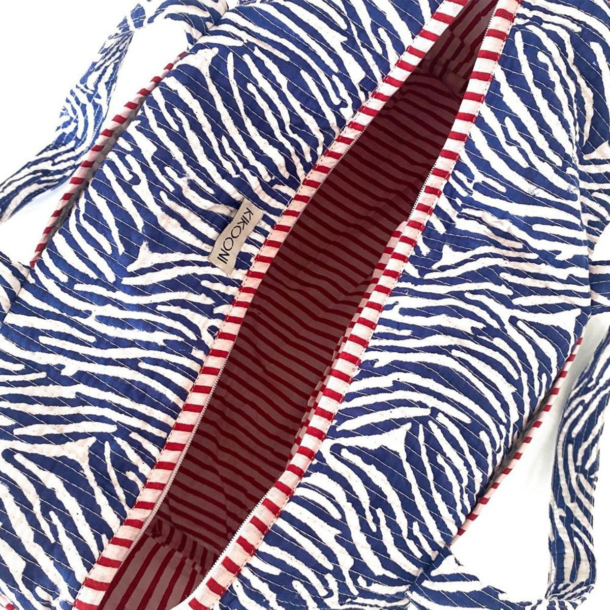 Handgemachte Baumwolltasche "blue Zebra"
