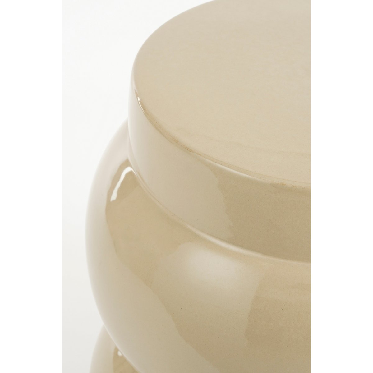 Vendi Beistelltisch – H40 x Ø35 cm – Keramik – Creme