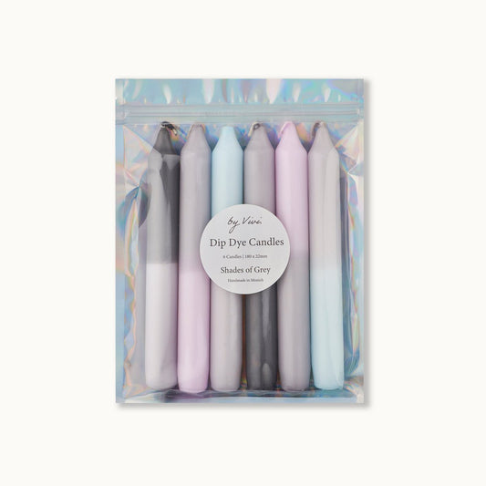 Dip Dye Kerzen Set: Shades of Grey