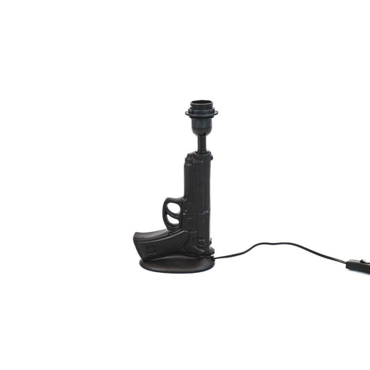 Tischlampe - Gun - Keramik - Schwarz - E27 -15x9x32cm
