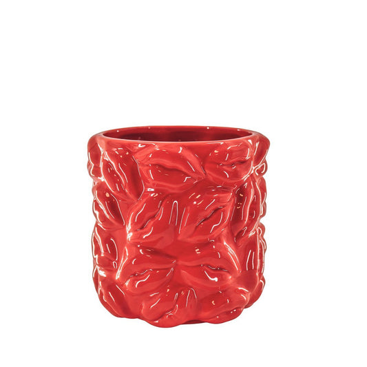 Topf - Kisses - Keramik - Rot - 17,5x17,5x17,5cm