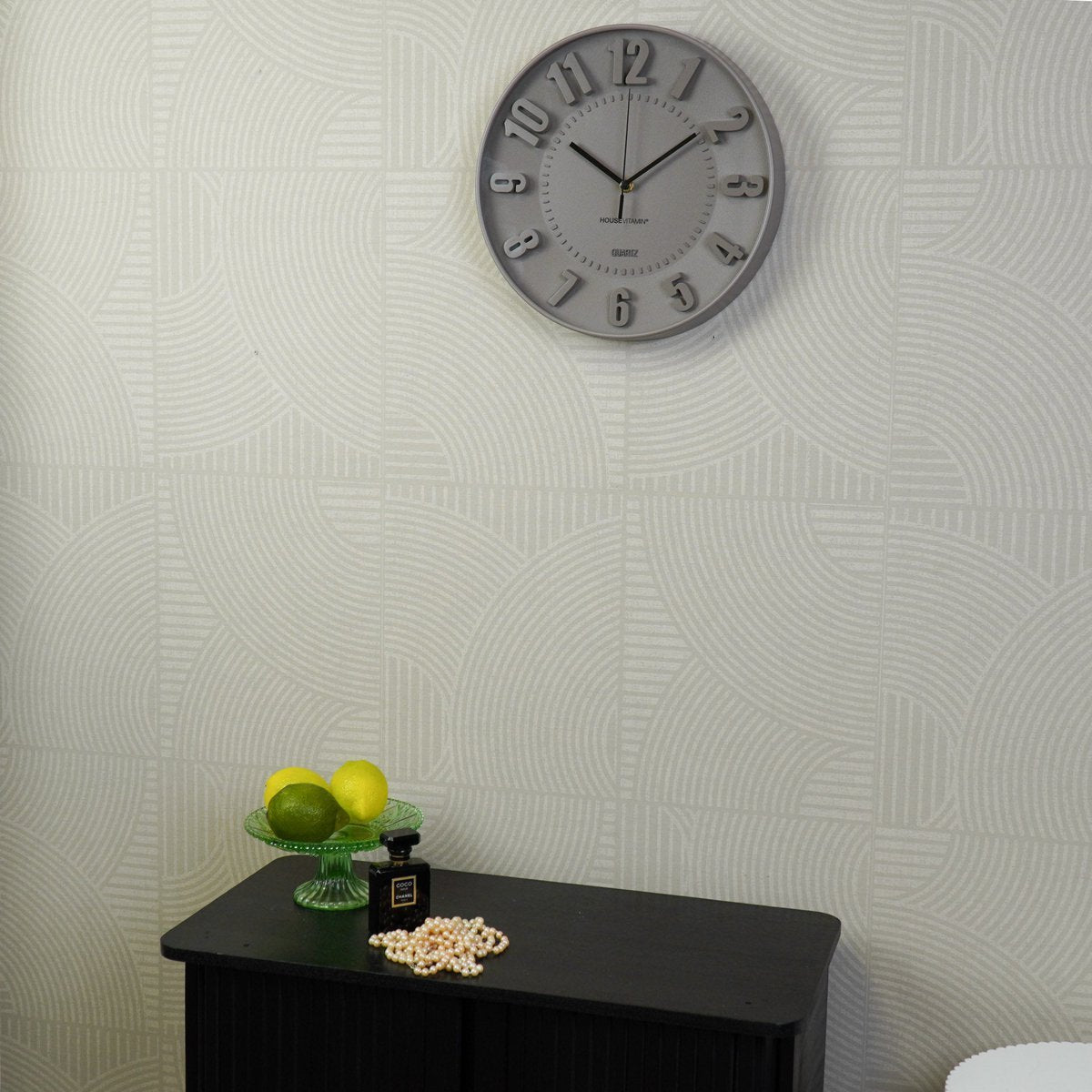 Uhr- wall Taktnummern- Taupe -30x30x4cm