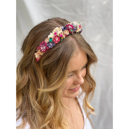 Haarreif Blumen pink