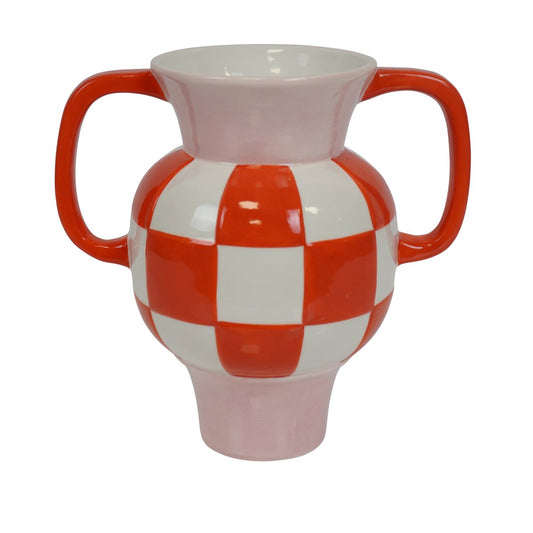 Vase - Krug - Keramik - Orange/Rosa - 22x14,5x22,5cm